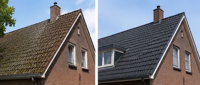 Dakrenovatie voor en na 1