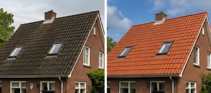 Dakrenovatie voor en na 4